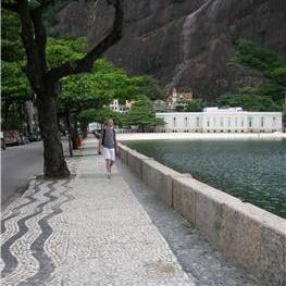 Squiggly lines in the paving around the headland of Urca, Rio