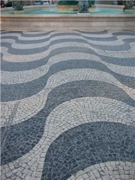 The original wave pattern in Rossio Square, Lisbon