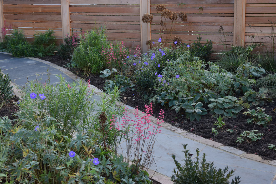 Bespoke cedar fence and planting Acton